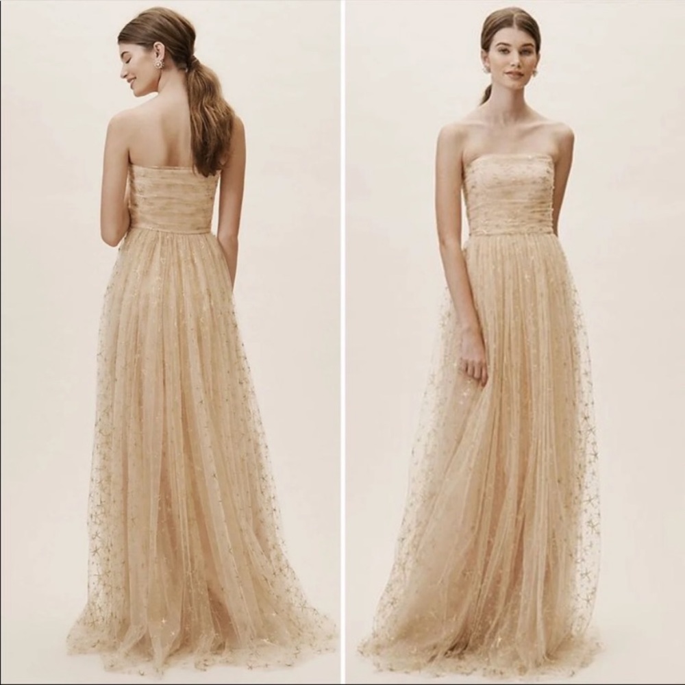 BHLDN x Joanna August | Brenda Star Tulle strapless maxi dress size 4-6